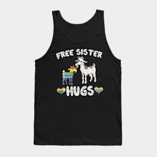 Goats Free Sister Hug LGBT Pride Month Sister Cute Love Tank Top